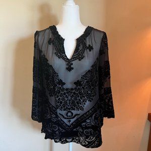 Hale Bob Black Blouse